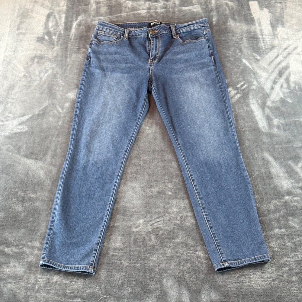 Buffalo David Bitton Pursuit Skinny Jeans Blue Mid Rise Super Soft‎ 12/32 Womens